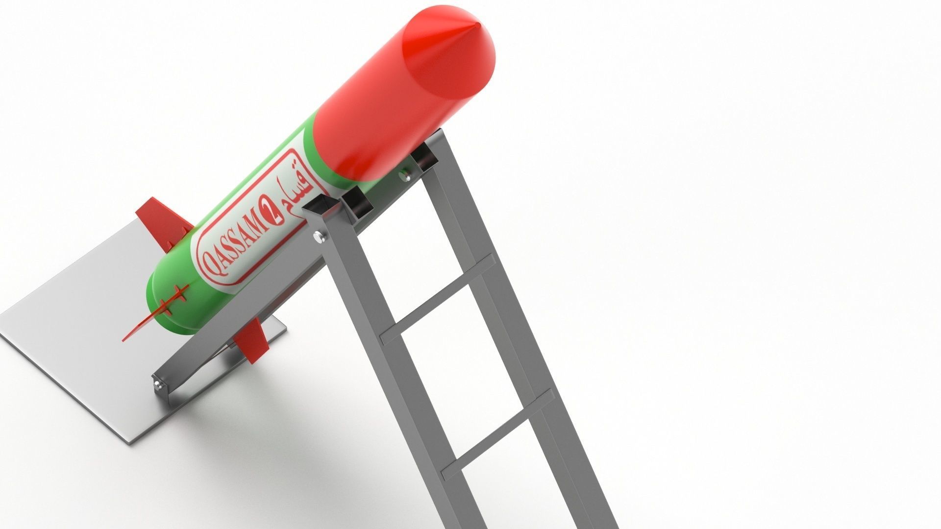 Qassam Rocket with launcher collection 3D model_5