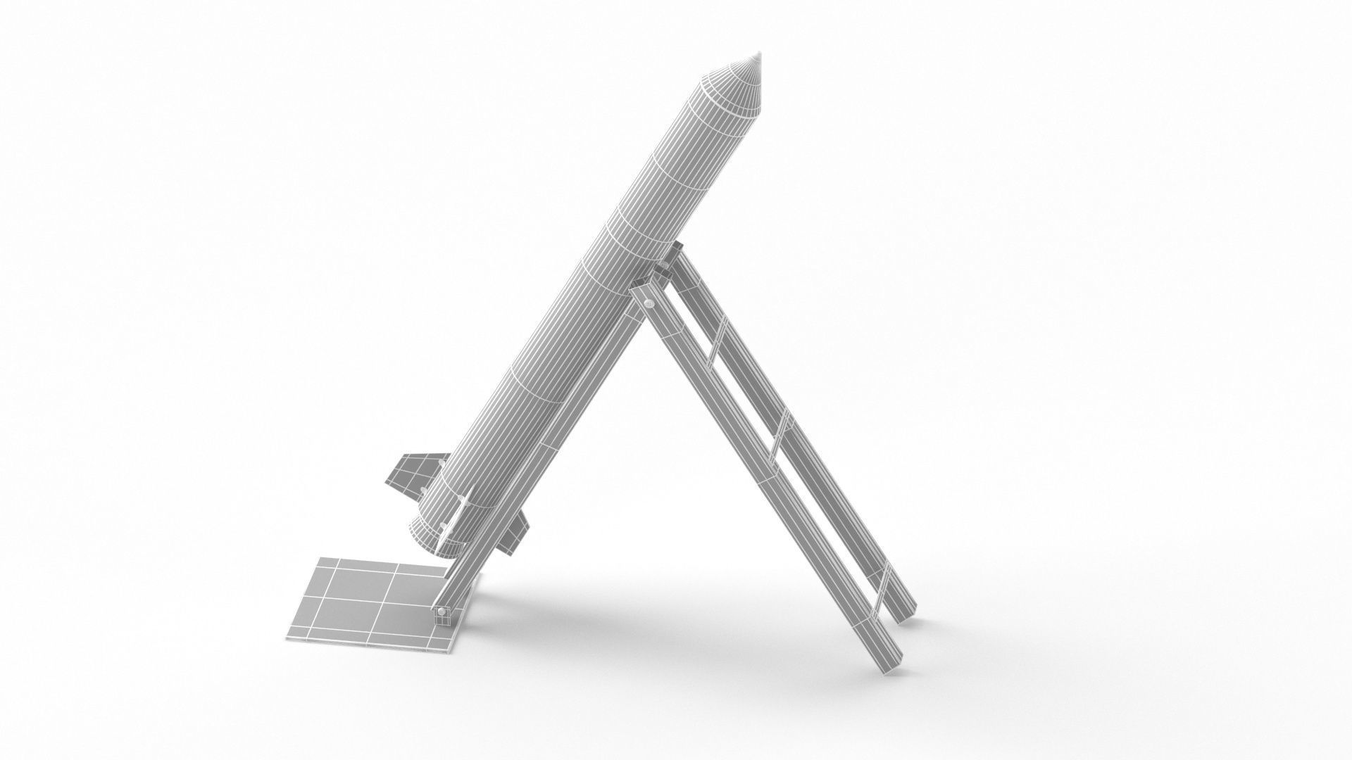 Qassam Rocket with launcher collection 3D model_17