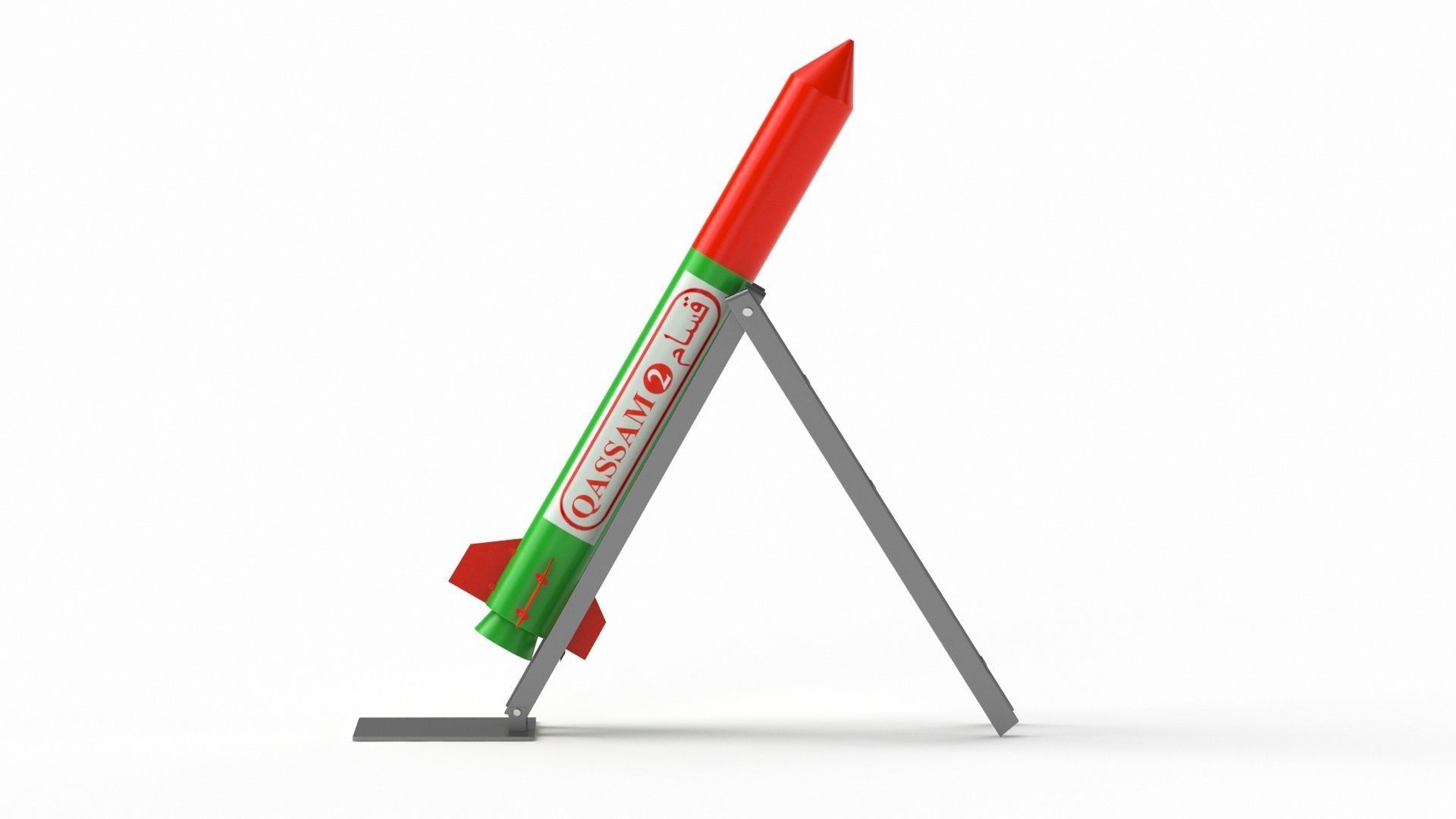 Qassam Rocket with launcher collection 3D model_4