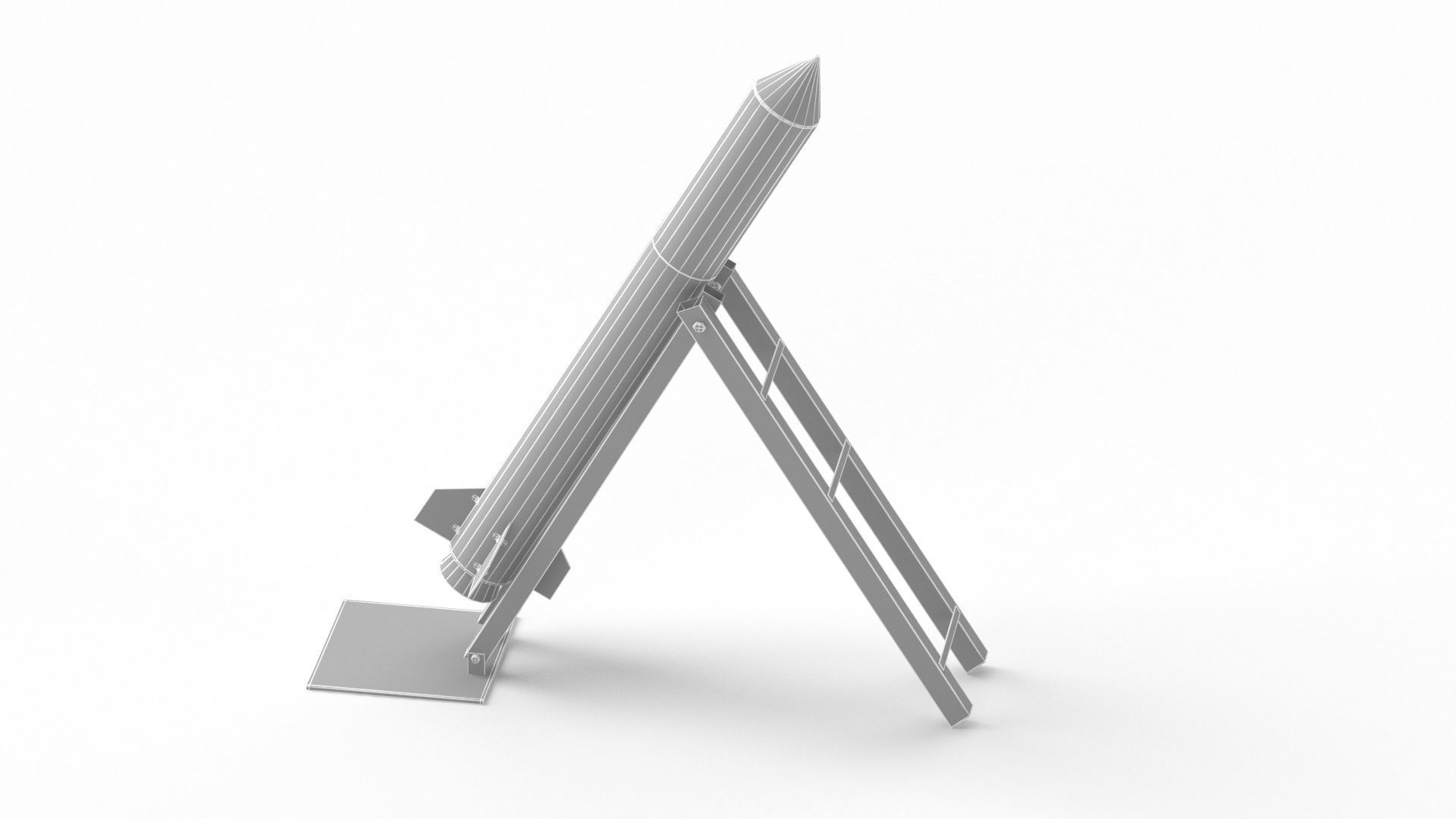 Qassam Rocket with launcher collection 3D model_16