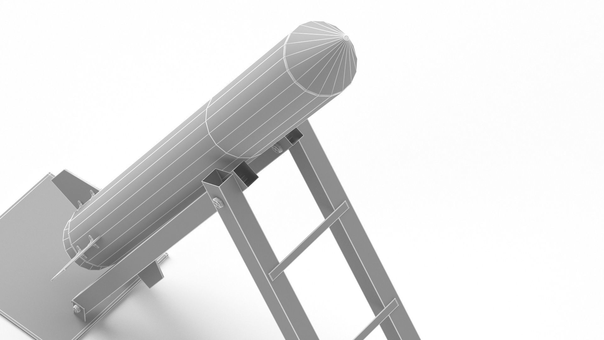 Qassam Rocket with launcher collection 3D model_18