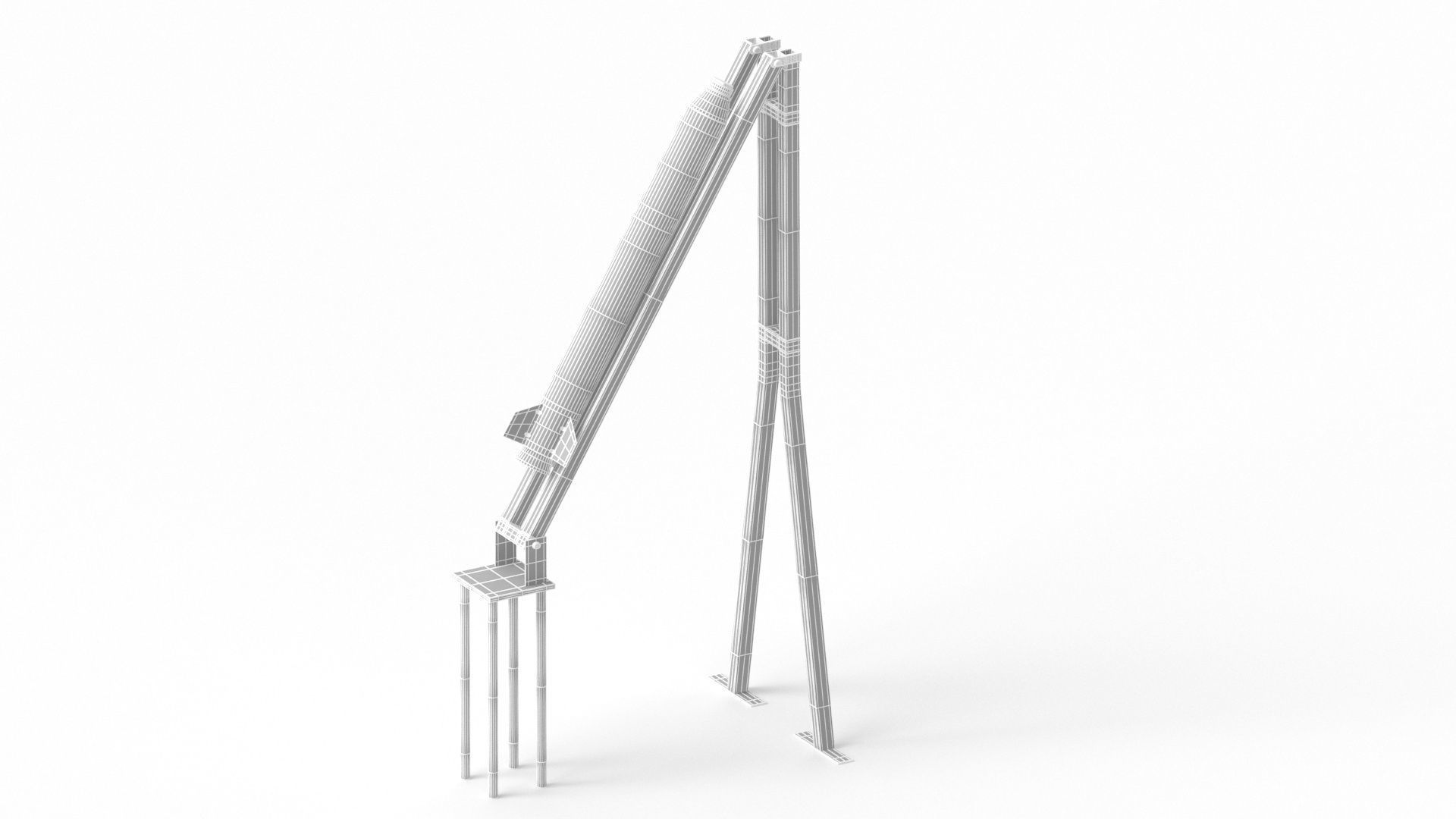 Qassam Rocket with launcher collection 3D model_11