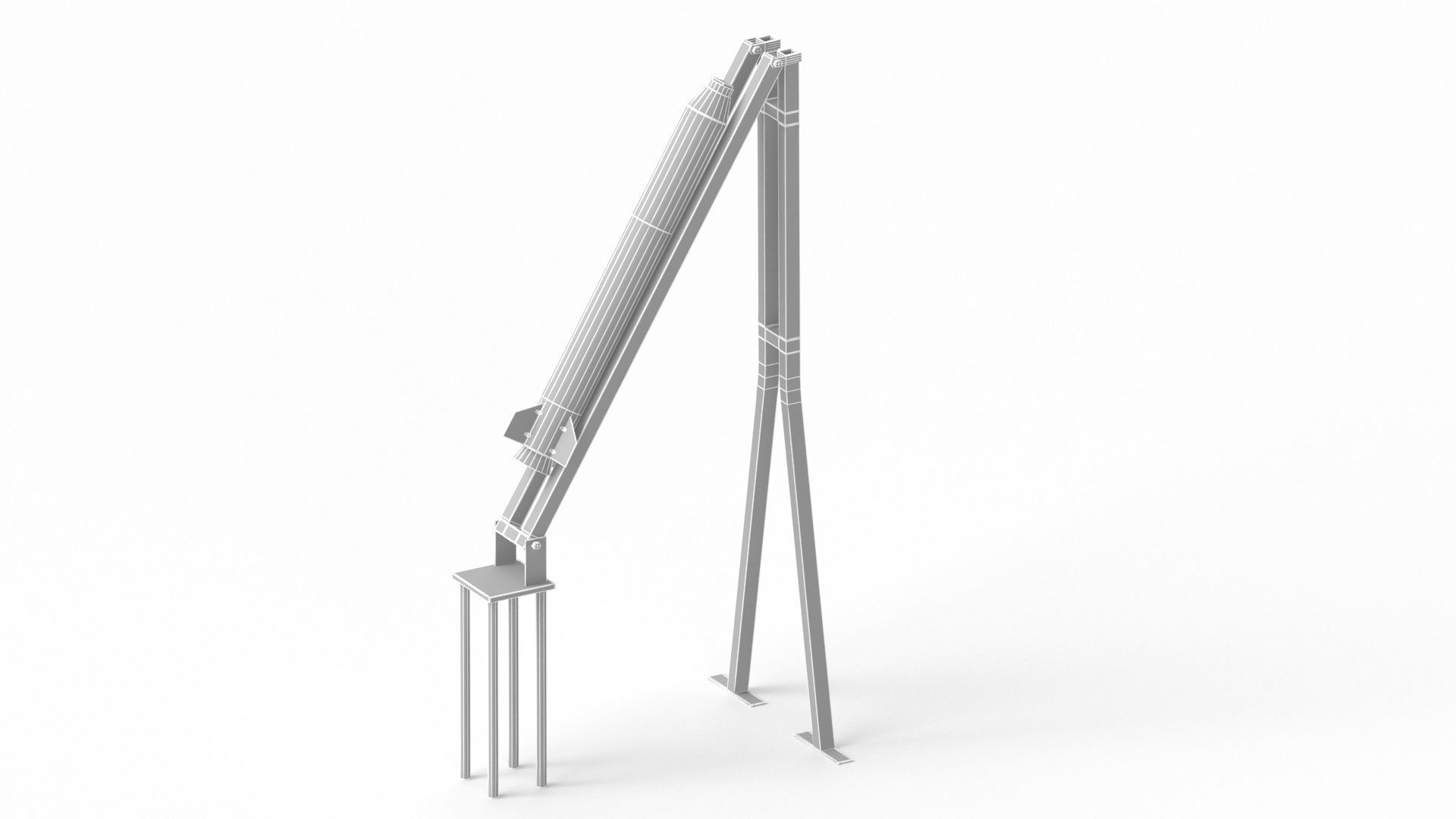 Qassam Rocket with launcher collection 3D model_10