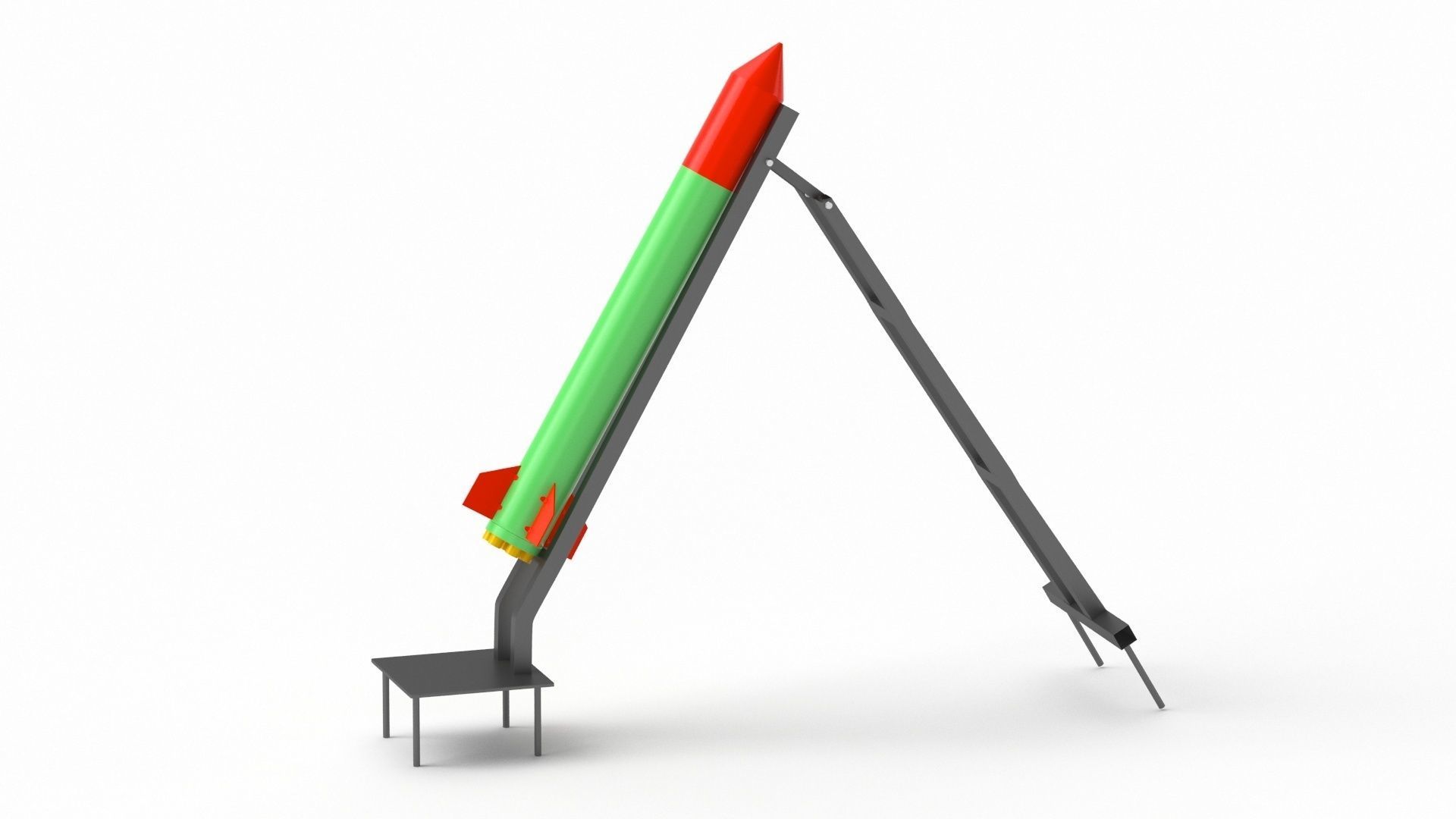 Qassam Rocket with launcher collection 3D model_7