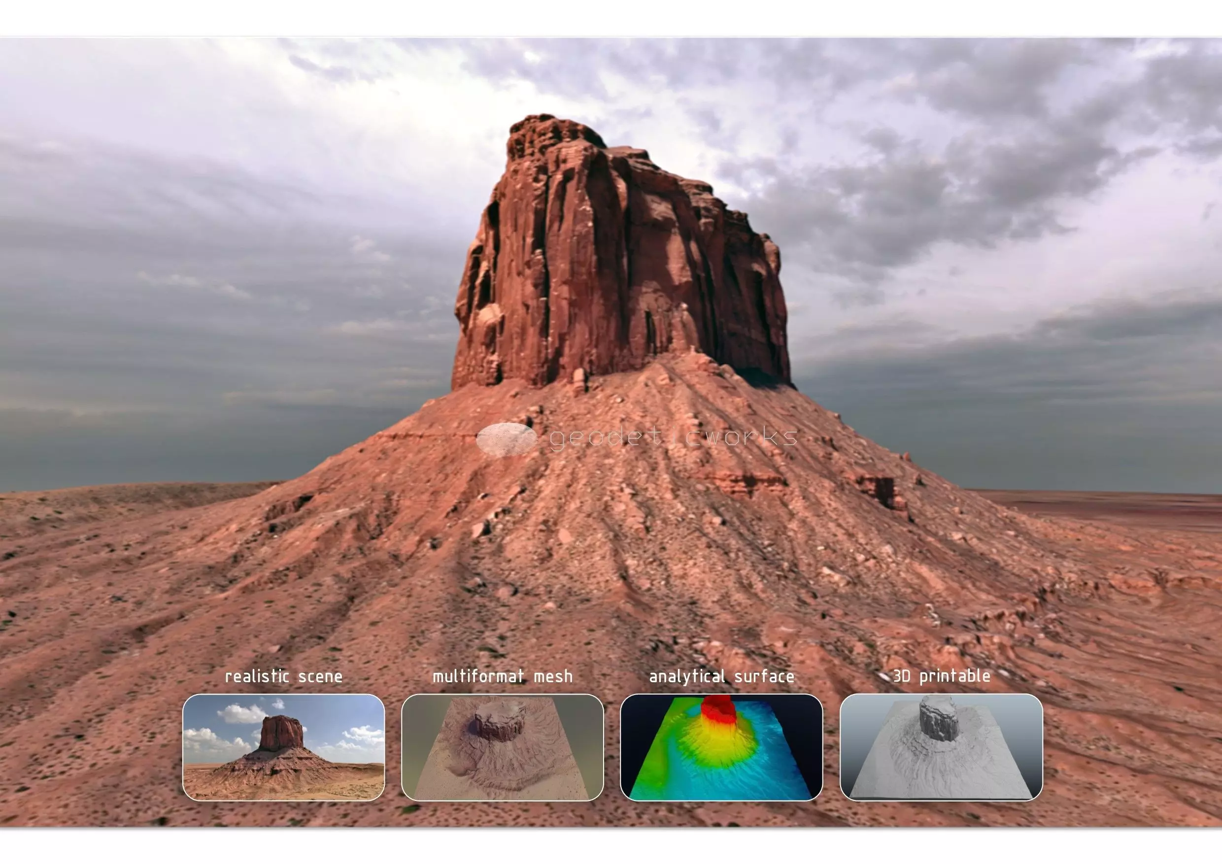 Monument Valley Mitchell Butte Multipurpose Terrain Model 3D model_0