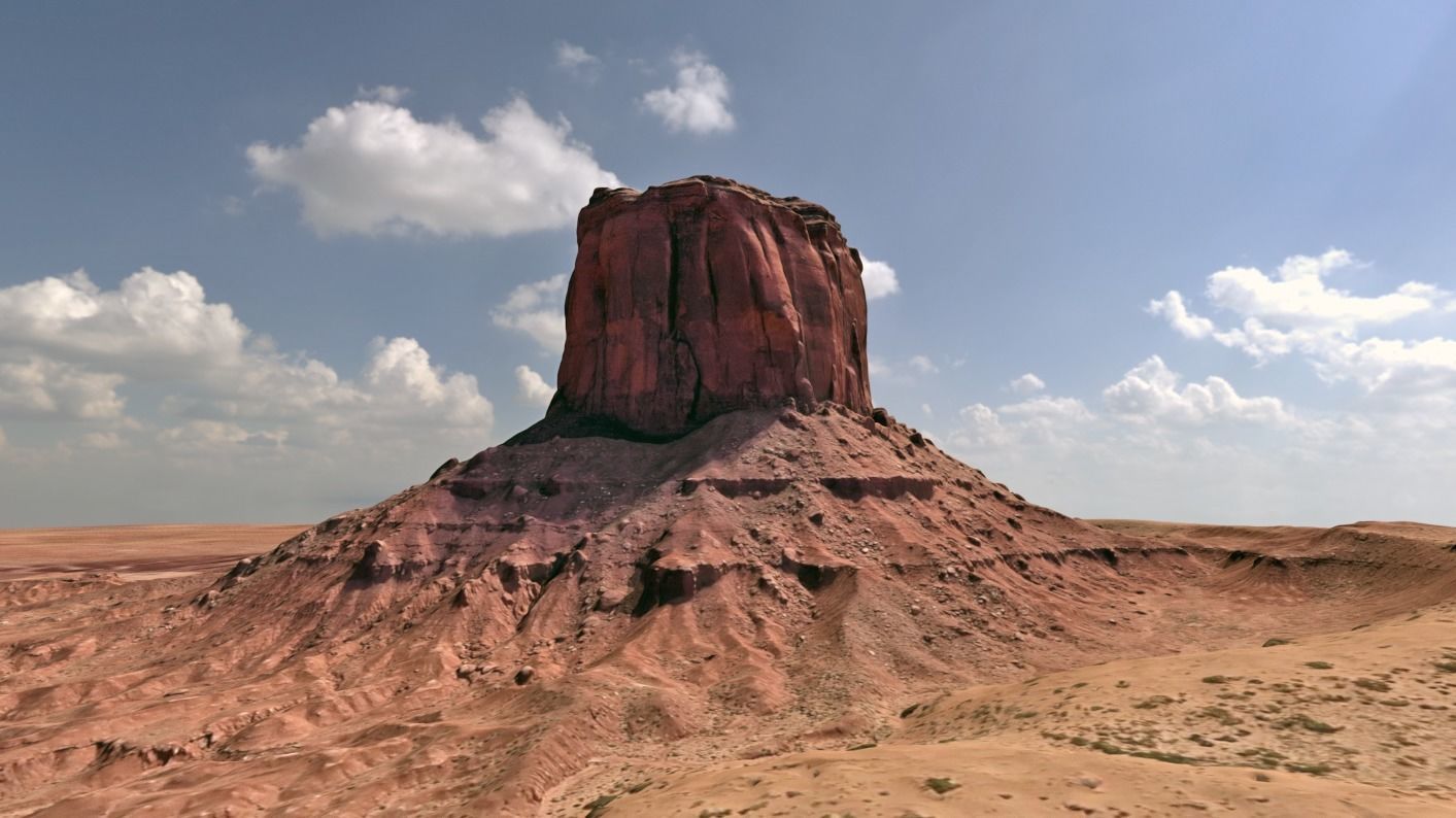 Monument Valley Mitchell Butte Multipurpose Terrain Model 3D model_1