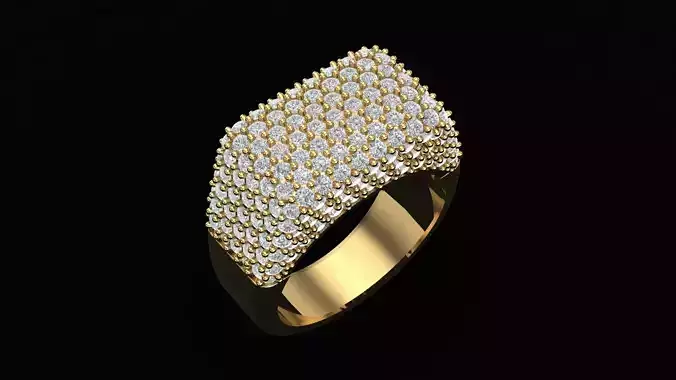 Ring Square signet puffed