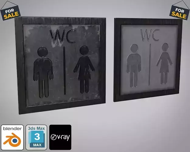 WcSign Low-poly 3D model