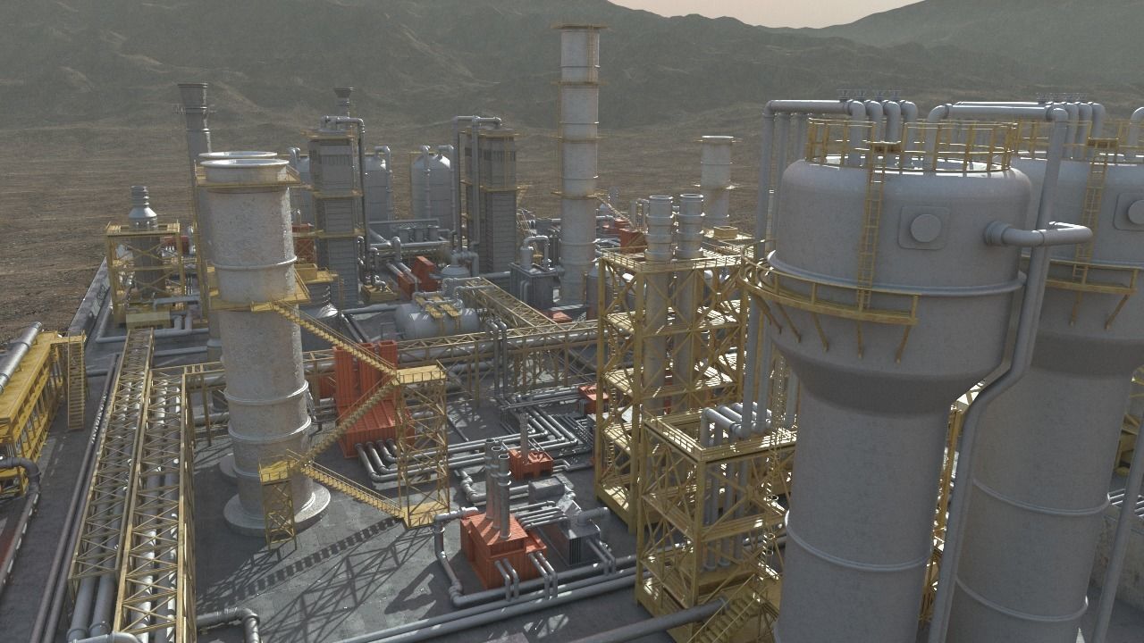 oil factory 3D model_2