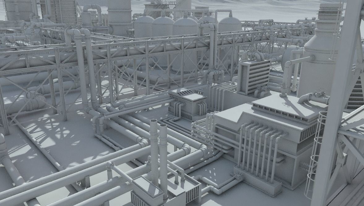 oil factory 3D model_4