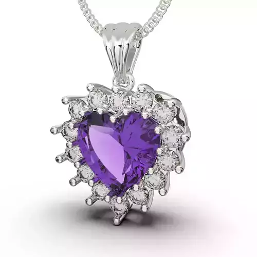  Printable STL jewelry pendant gem heart 10x10mm more than 3ct 