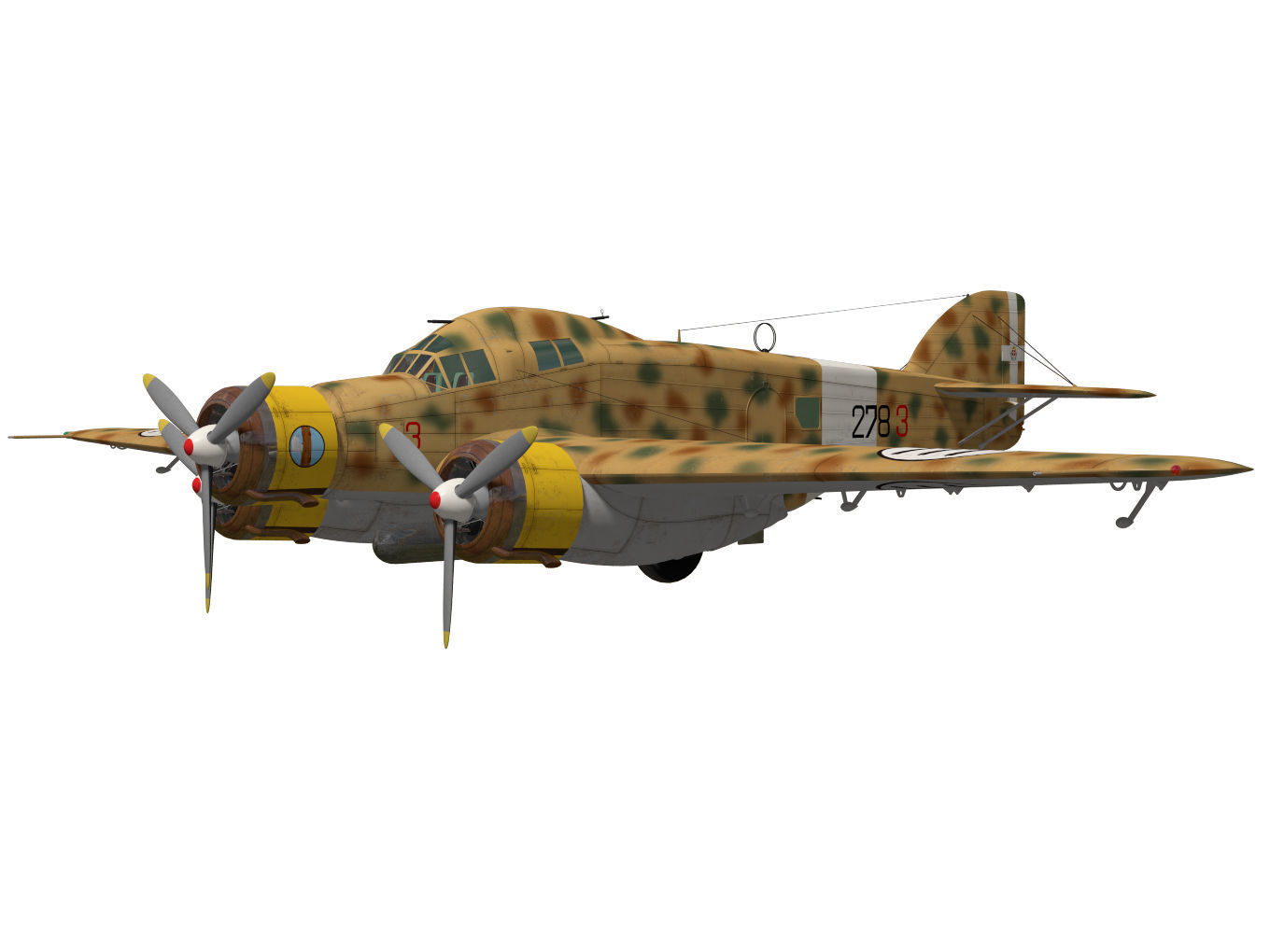 Savoia-Marchetti SM79 Sparviero 3D model_2