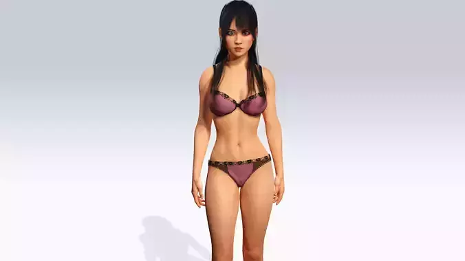 Sexy Asian Girl brunette - Fully Rigged