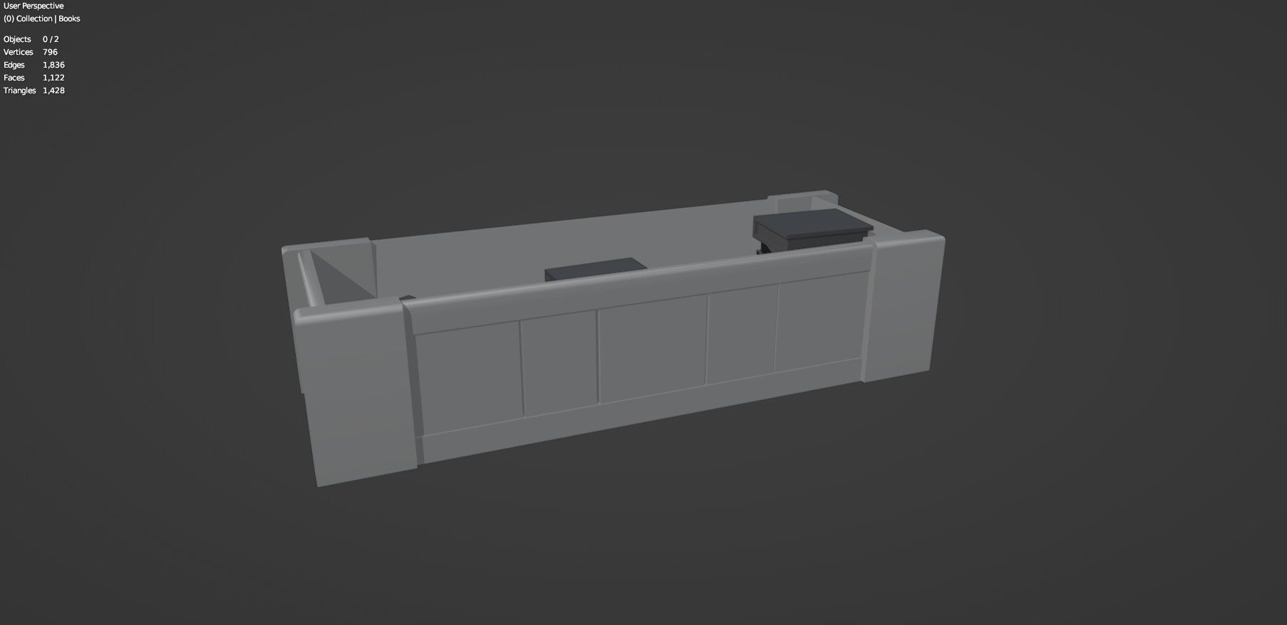 Medieval Book Shelf - Low Poly And Game Ready Low-poly 3D model_14