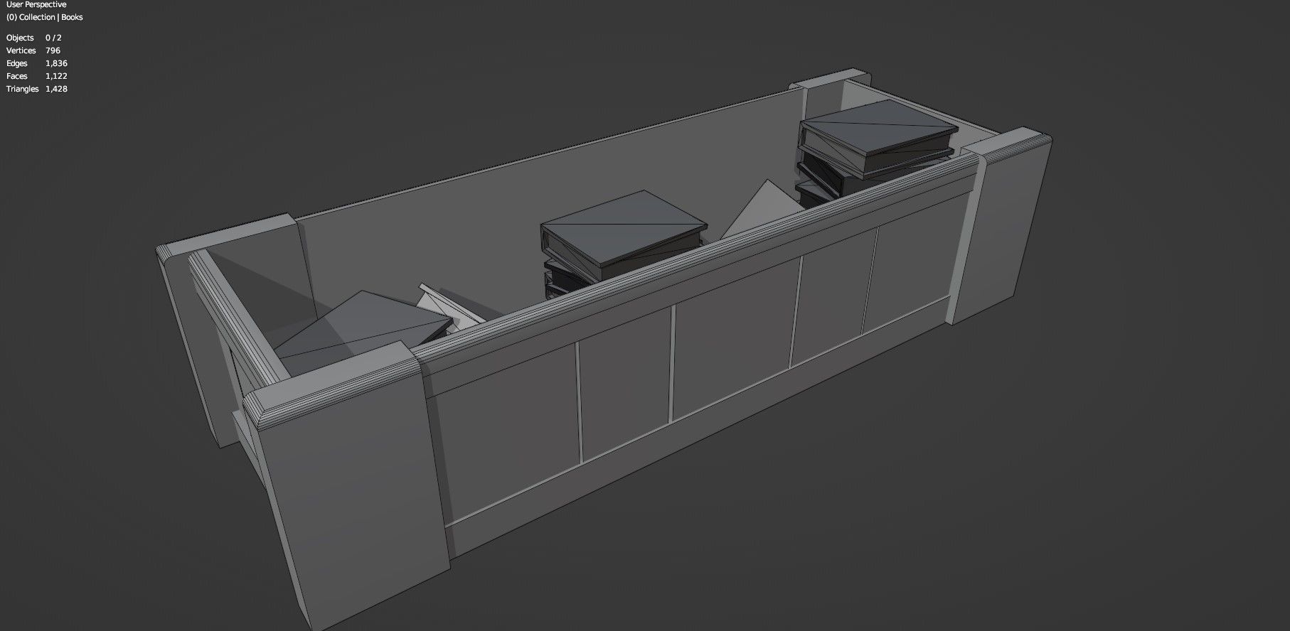 Medieval Book Shelf - Low Poly And Game Ready Low-poly 3D model_22