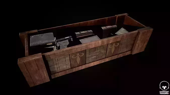 Medieval Book Shelf - Low Poly And Game Ready