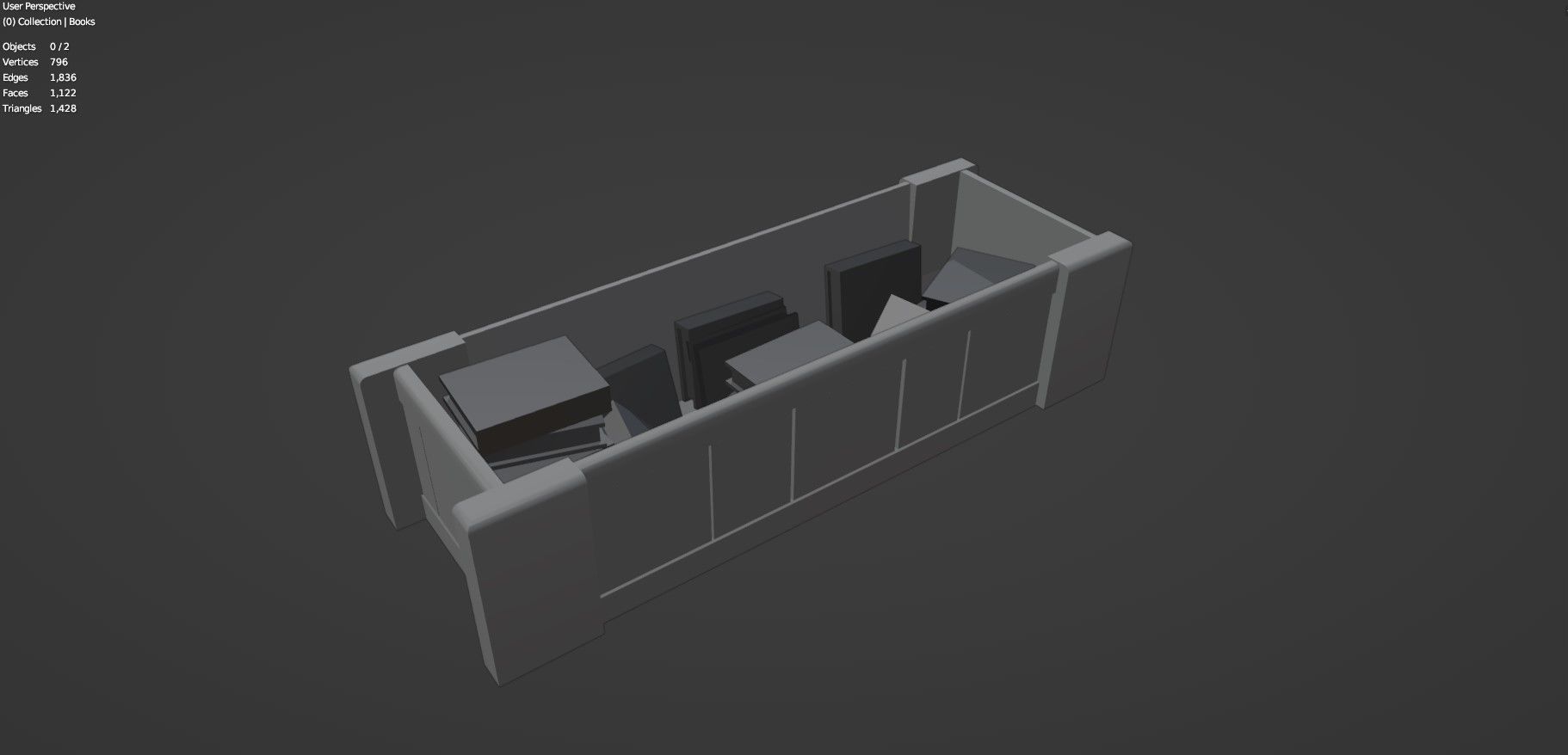 Medieval Book Shelf - Low Poly And Game Ready Low-poly 3D model_15