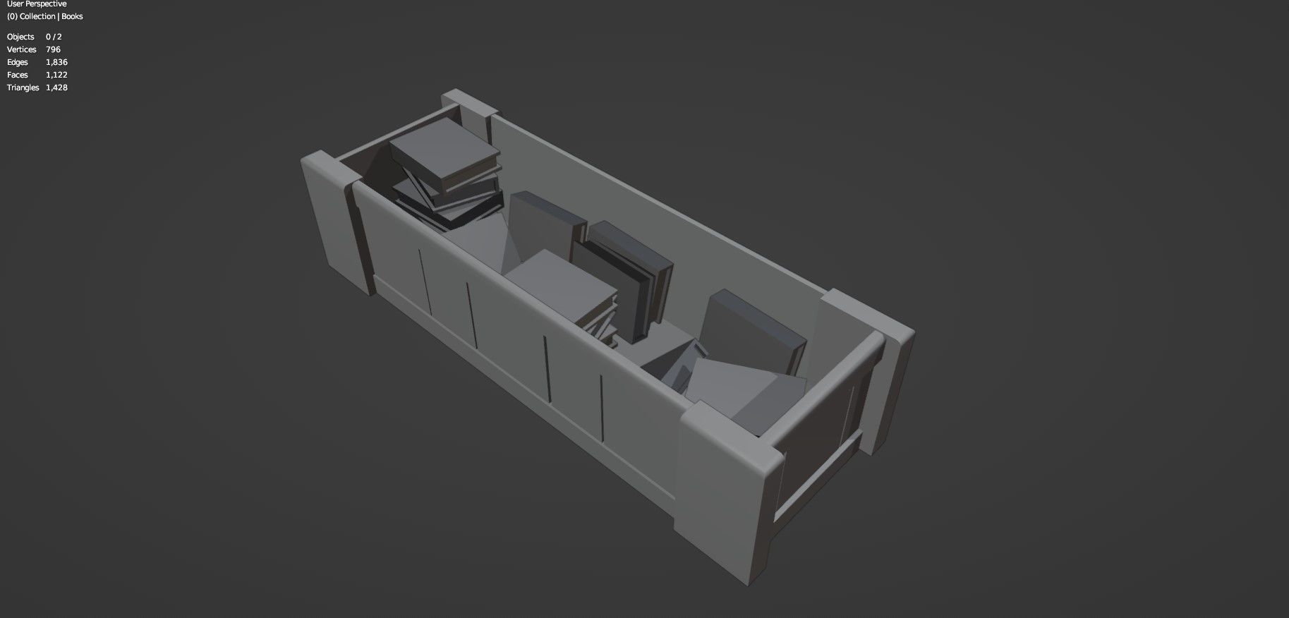 Medieval Book Shelf - Low Poly And Game Ready Low-poly 3D model_16