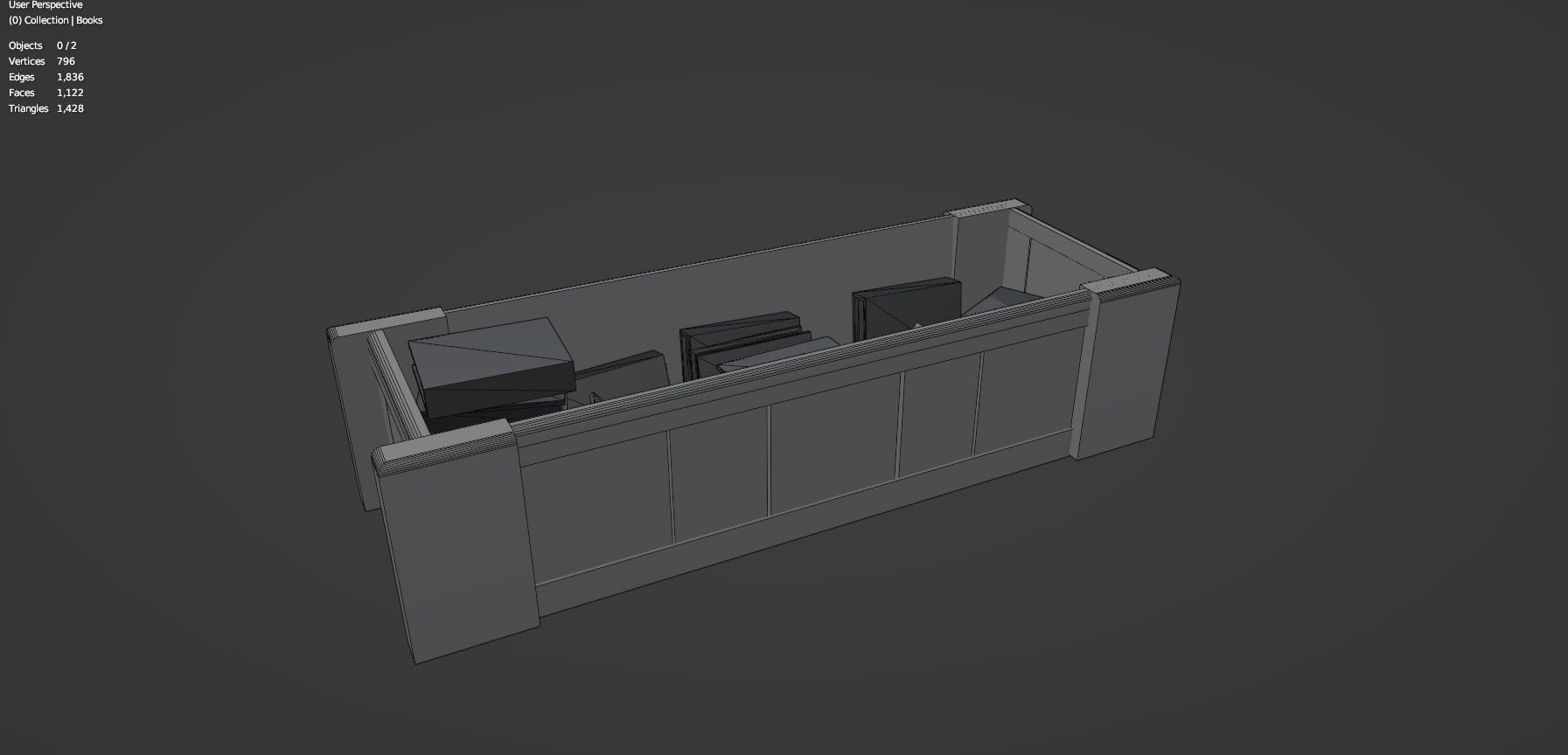 Medieval Book Shelf - Low Poly And Game Ready Low-poly 3D model_23