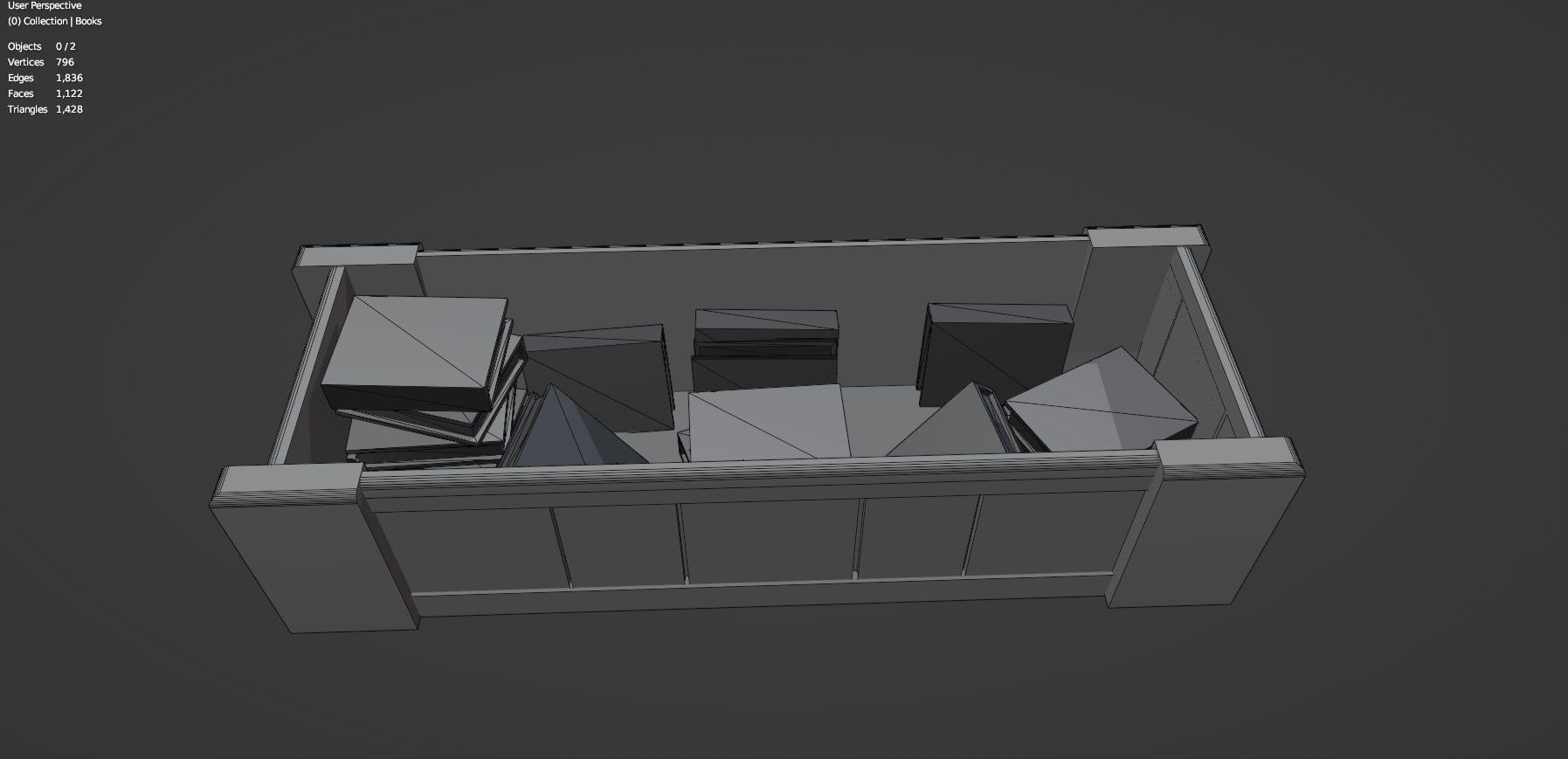 Medieval Book Shelf - Low Poly And Game Ready Low-poly 3D model_21