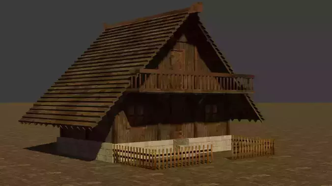 Medieval house six 7 Low-poly 3D model