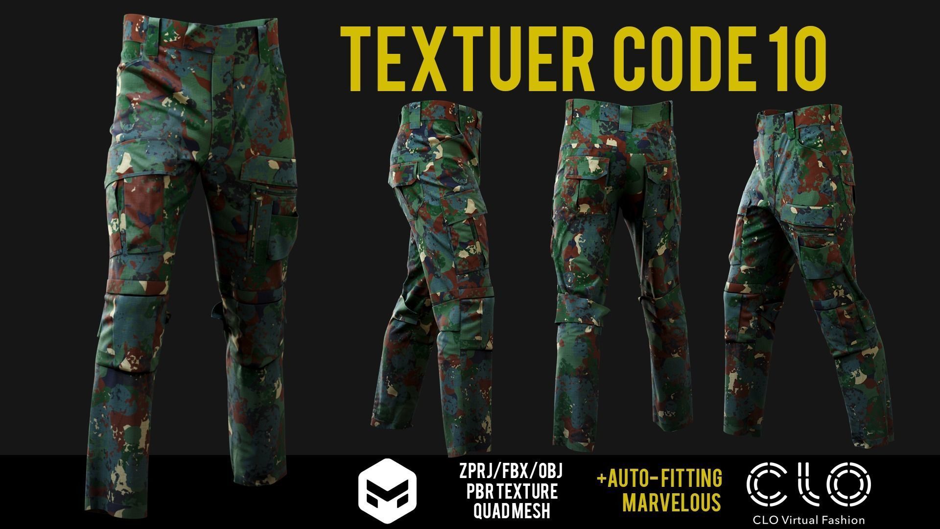 UF PRO Gen 2 Combat pants  TACTICAL with 40 textuer Low-poly 3D model_18