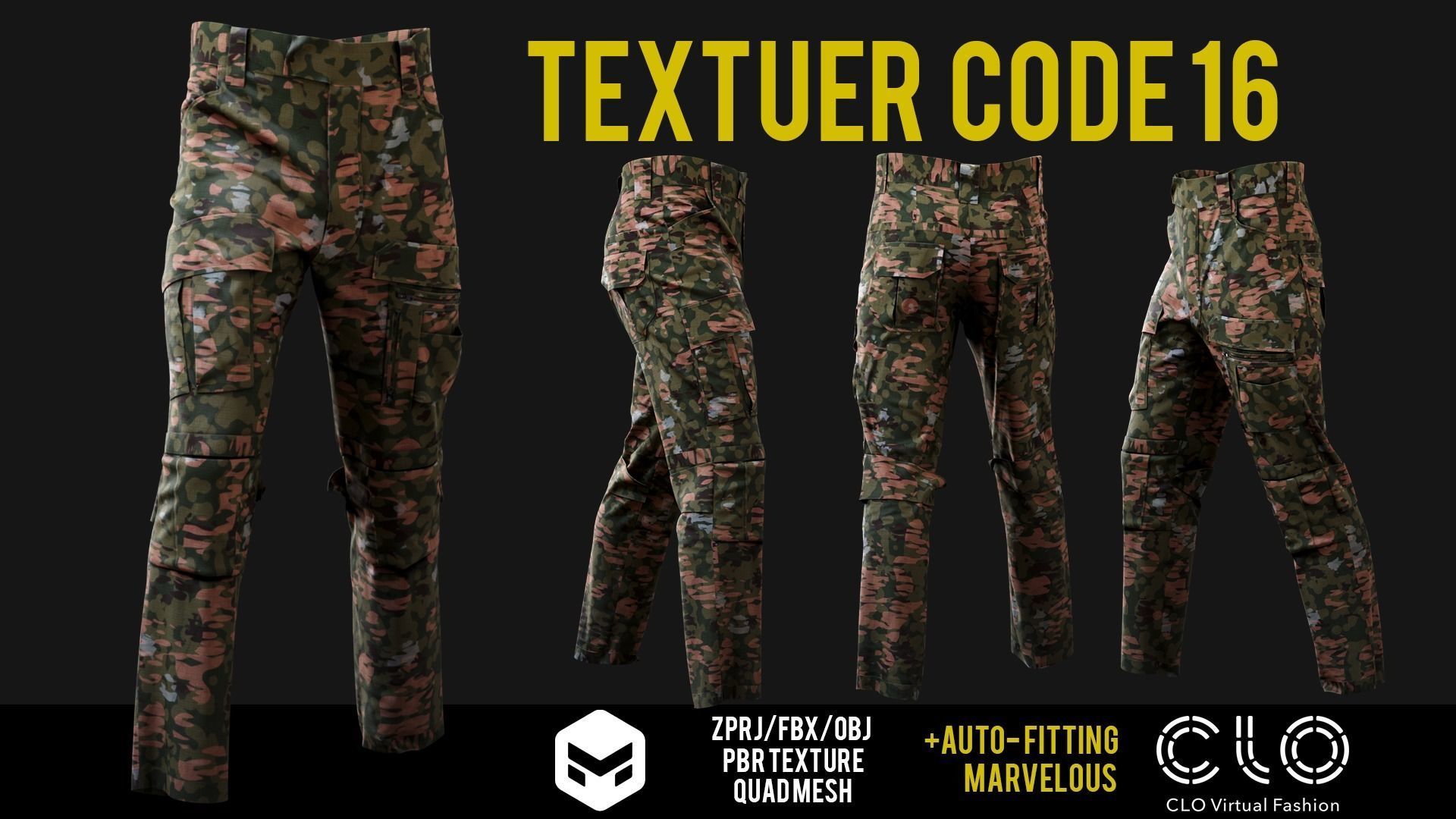 UF PRO Gen 2 Combat pants  TACTICAL with 40 textuer Low-poly 3D model_24
