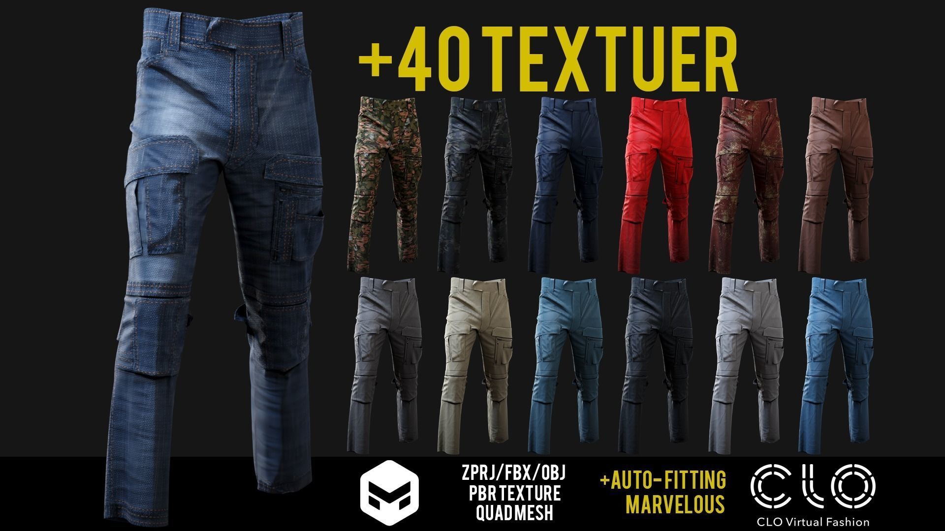 UF PRO Gen 2 Combat pants  TACTICAL with 40 textuer Low-poly 3D model_7