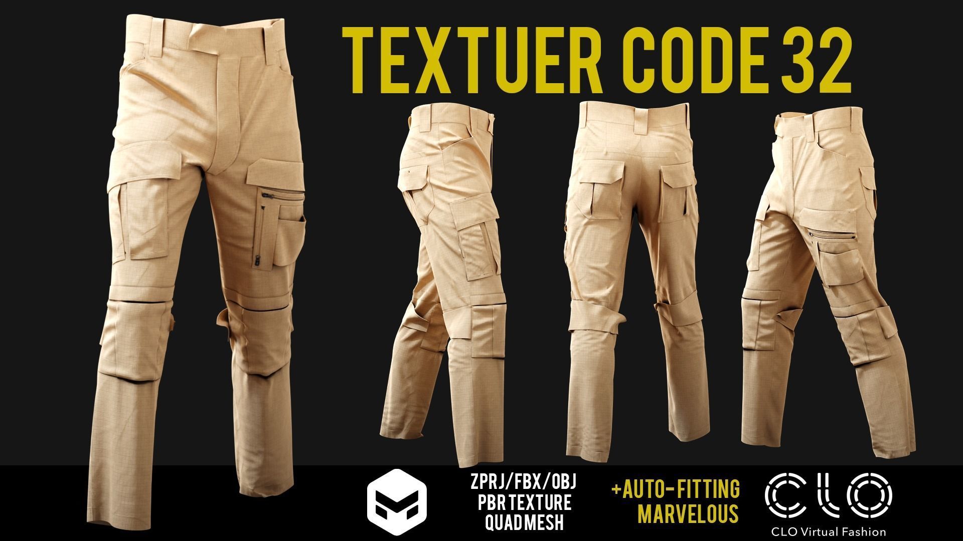 UF PRO Gen 2 Combat pants  TACTICAL with 40 textuer Low-poly 3D model_40