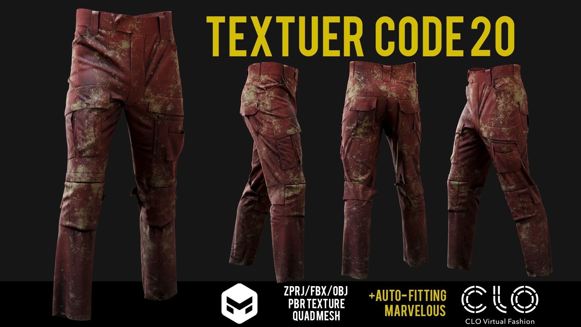 UF PRO Gen 2 Combat pants  TACTICAL with 40 textuer Low-poly 3D model_28