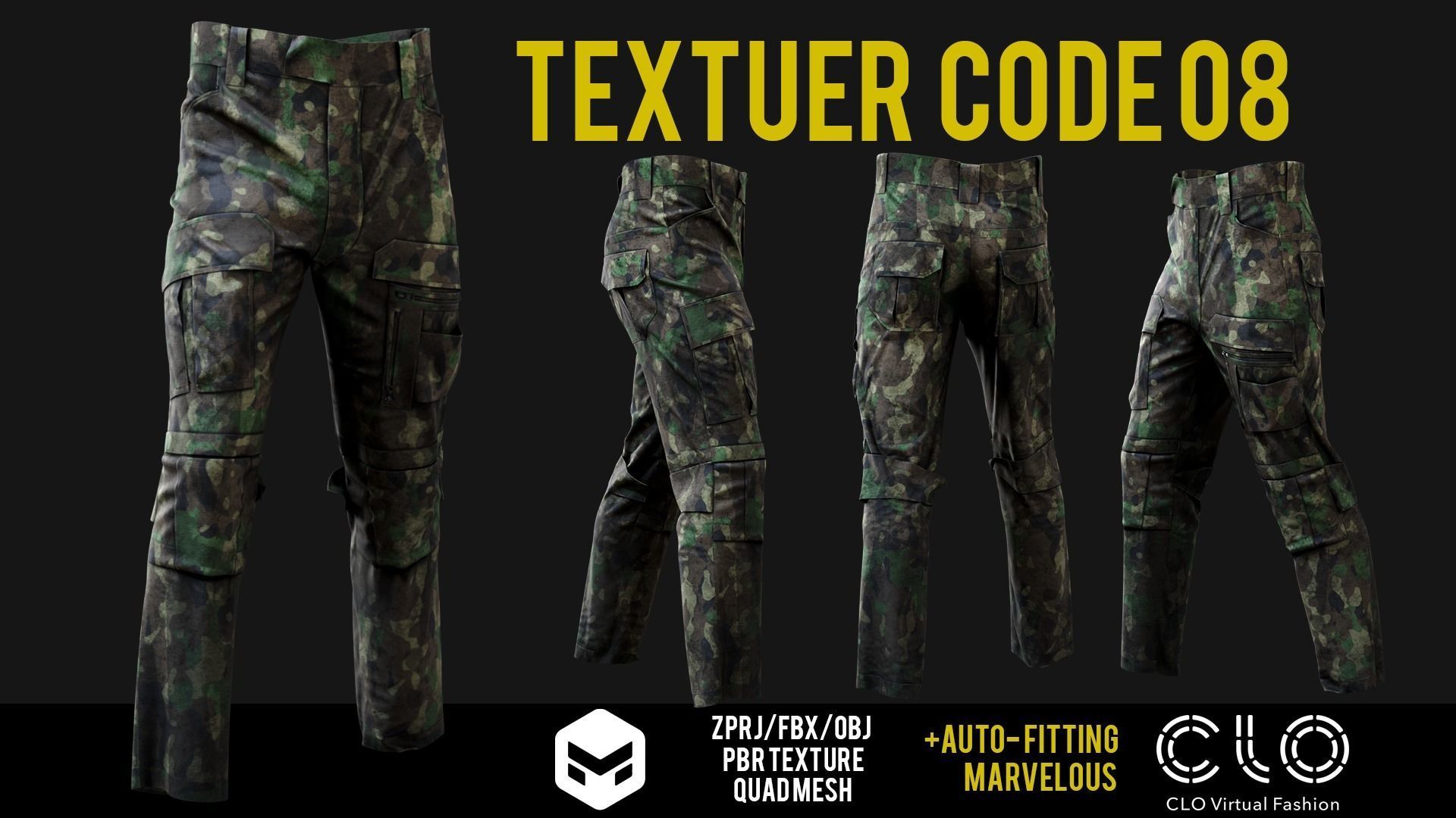 UF PRO Gen 2 Combat pants  TACTICAL with 40 textuer Low-poly 3D model_16
