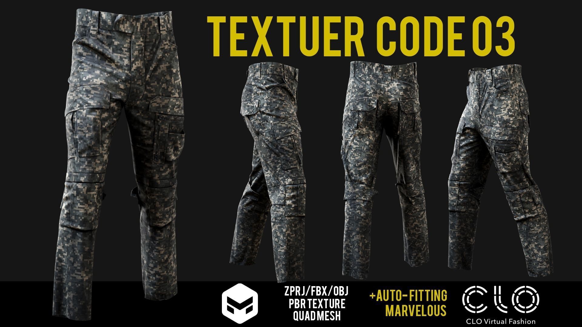 UF PRO Gen 2 Combat pants  TACTICAL with 40 textuer Low-poly 3D model_11