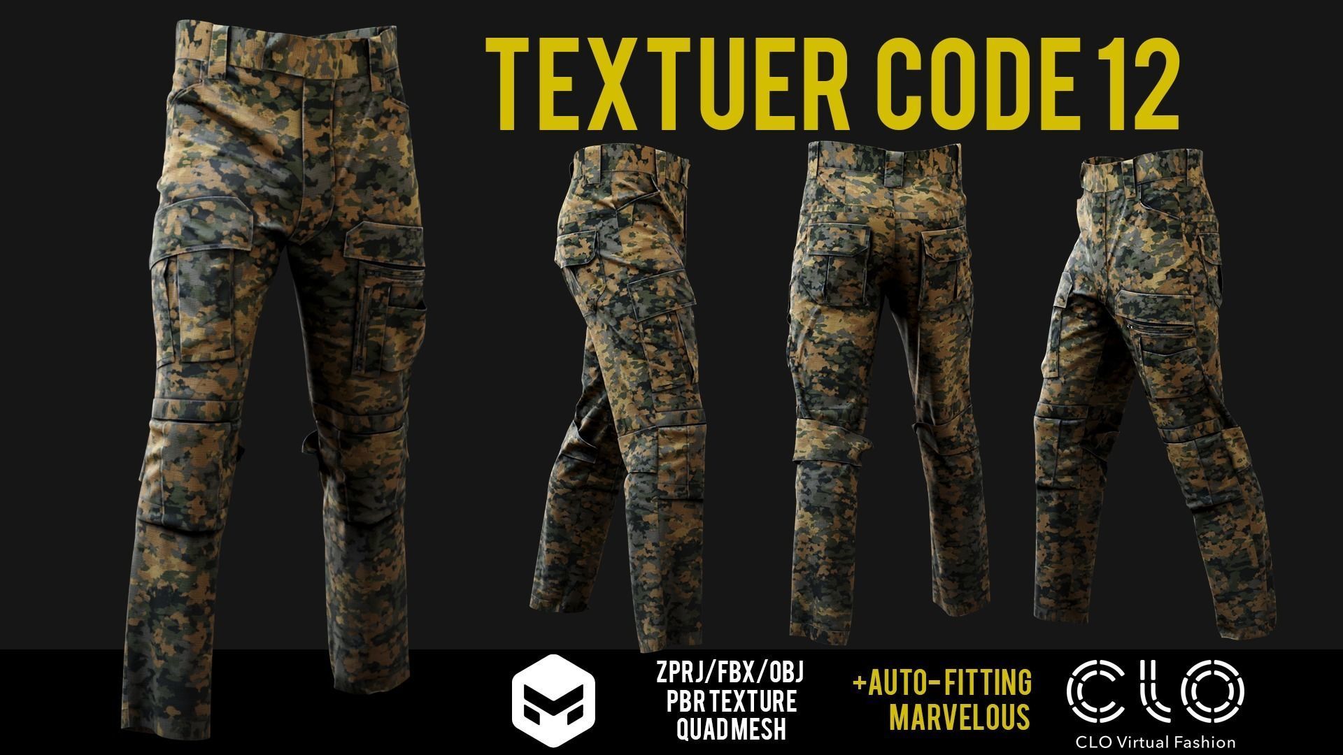 UF PRO Gen 2 Combat pants  TACTICAL with 40 textuer Low-poly 3D model_21