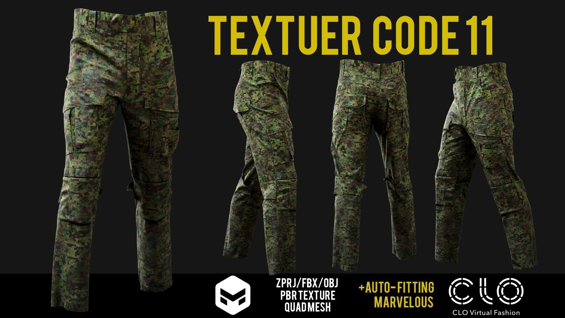 UF PRO Gen 2 Combat pants  TACTICAL with 40 textuer Low-poly 3D model_20