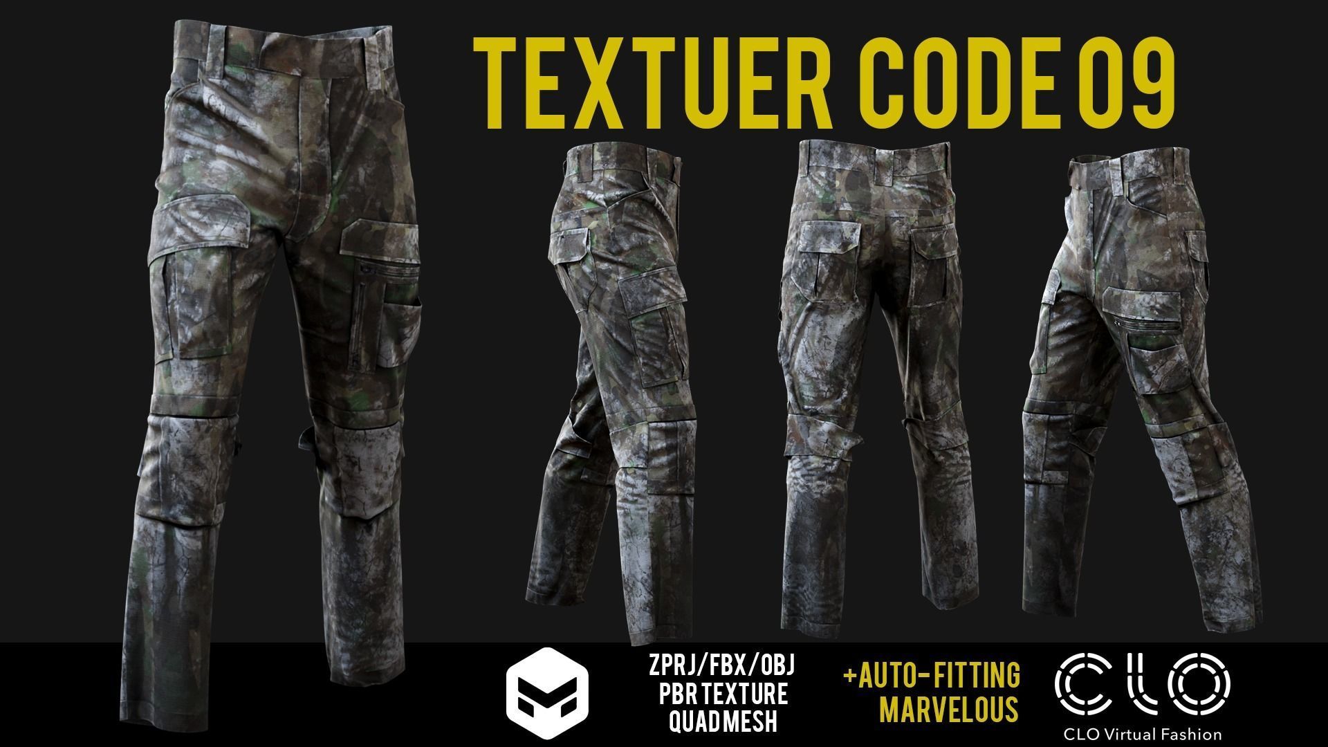 UF PRO Gen 2 Combat pants  TACTICAL with 40 textuer Low-poly 3D model_17