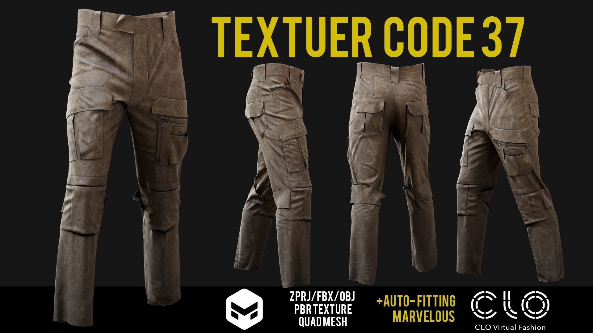 UF PRO Gen 2 Combat pants  TACTICAL with 40 textuer Low-poly 3D model_45