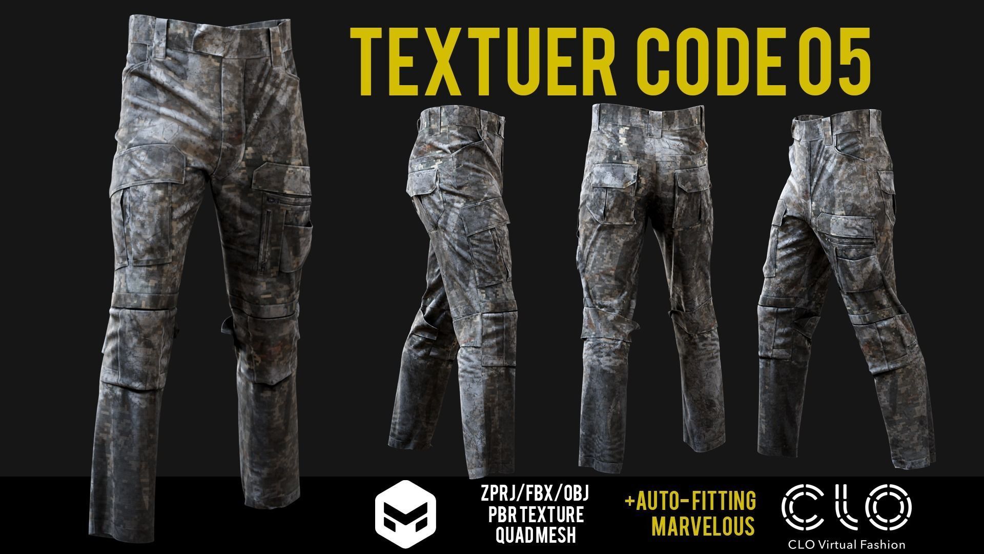 UF PRO Gen 2 Combat pants  TACTICAL with 40 textuer Low-poly 3D model_14