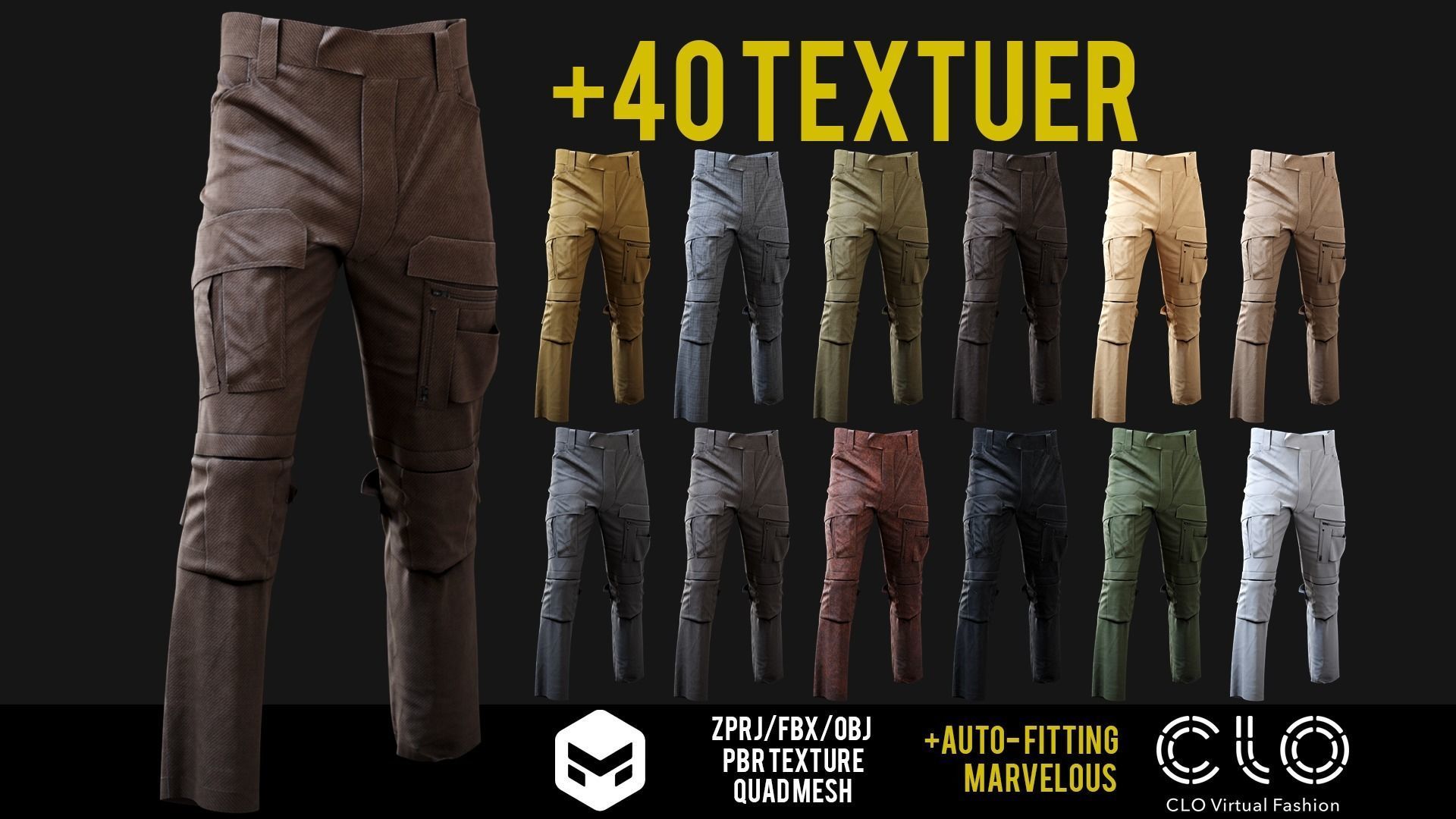 UF PRO Gen 2 Combat pants  TACTICAL with 40 textuer Low-poly 3D model_8