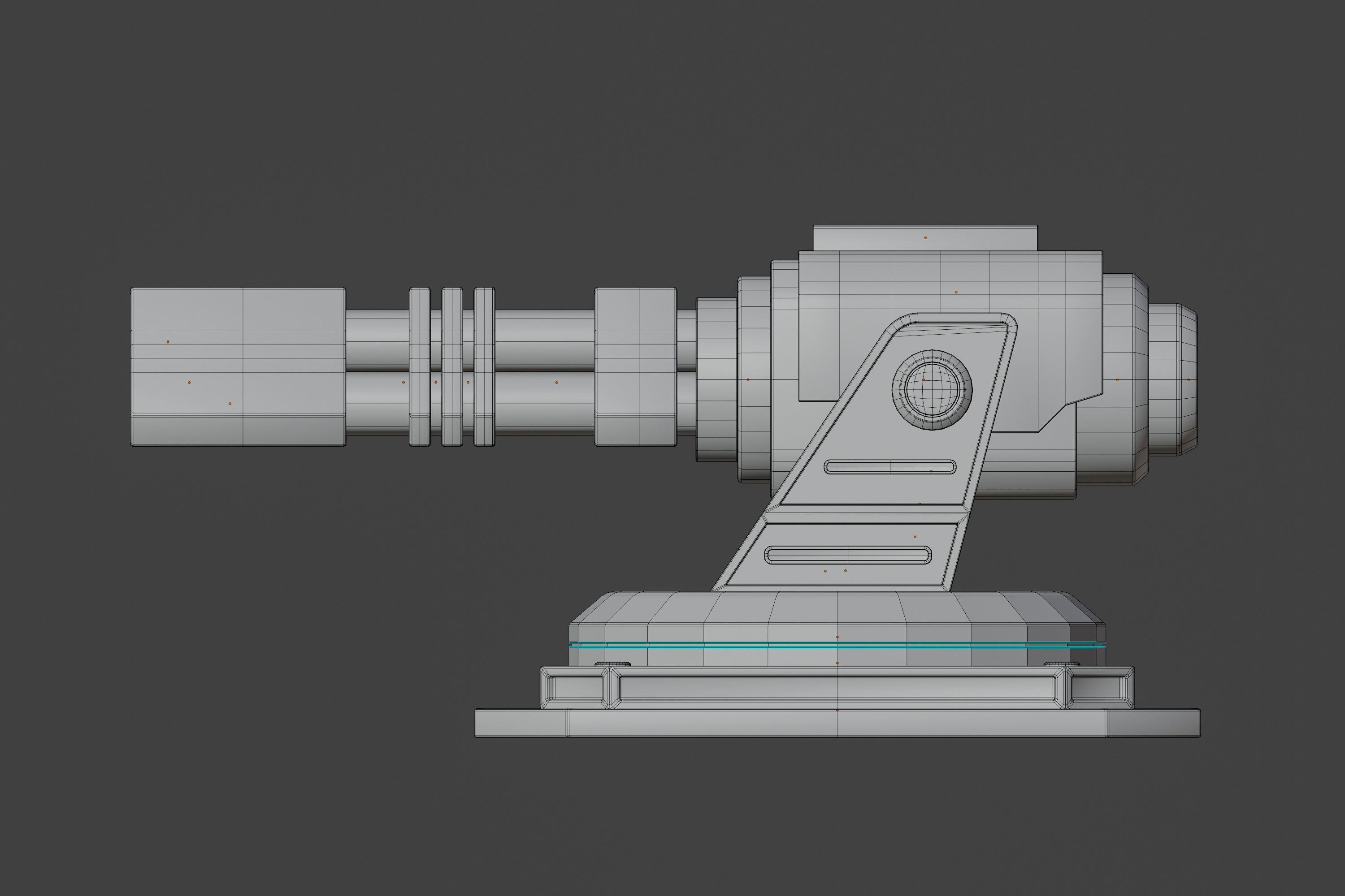 Scifi turret Low-poly 3D model_8