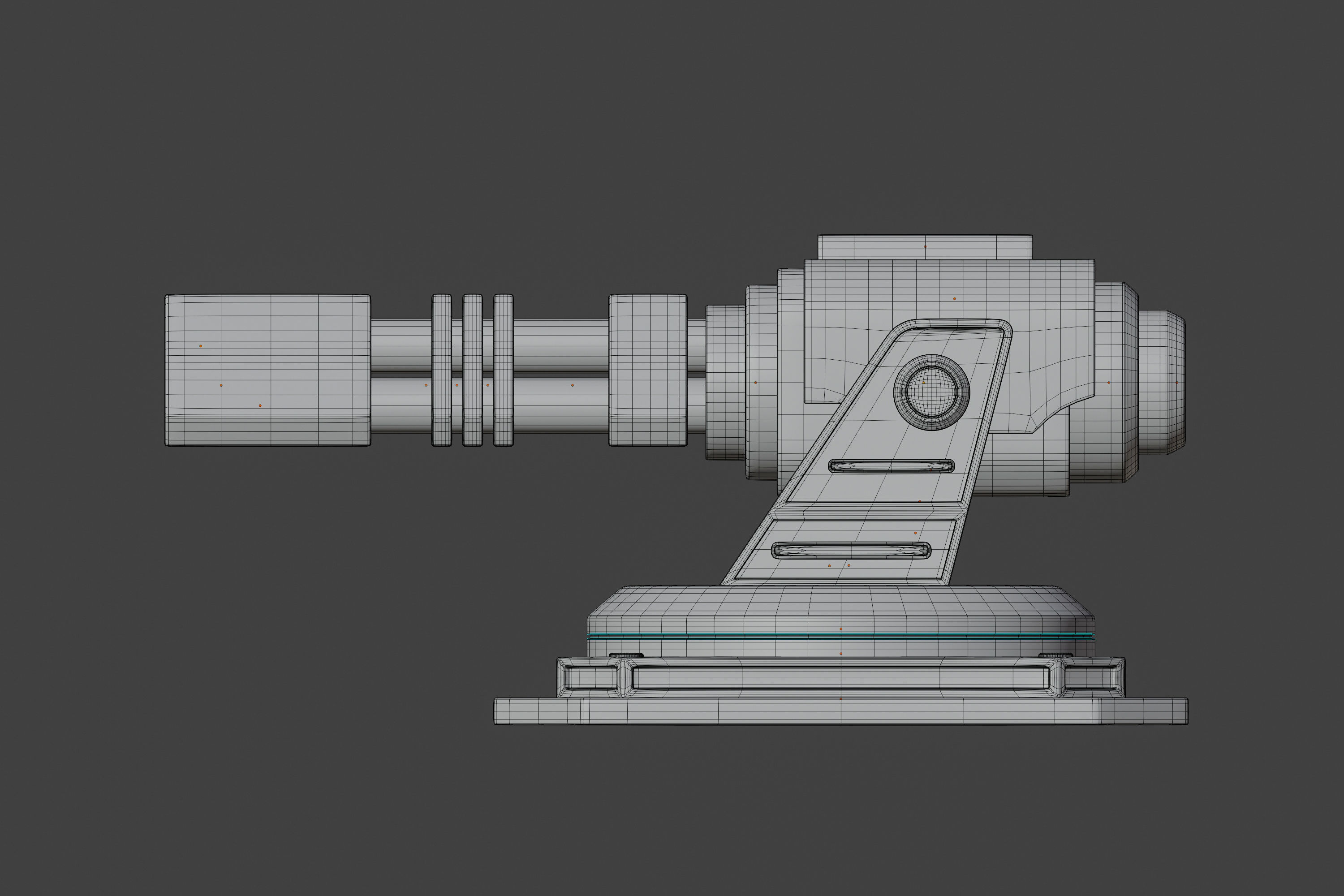 Scifi turret Low-poly 3D model_4