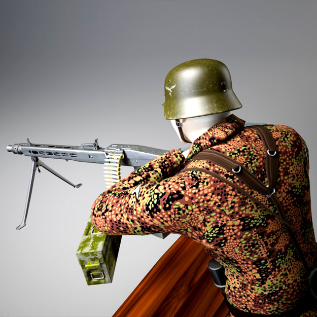 MG-42 machine gun set 3D model_5