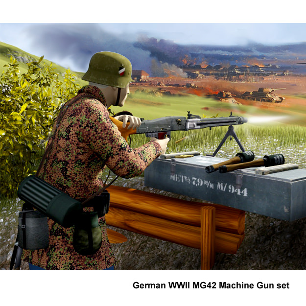 MG-42 machine gun set 3D model_11