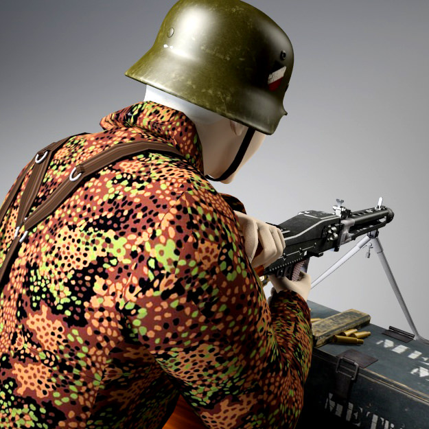 MG-42 machine gun set 3D model_9
