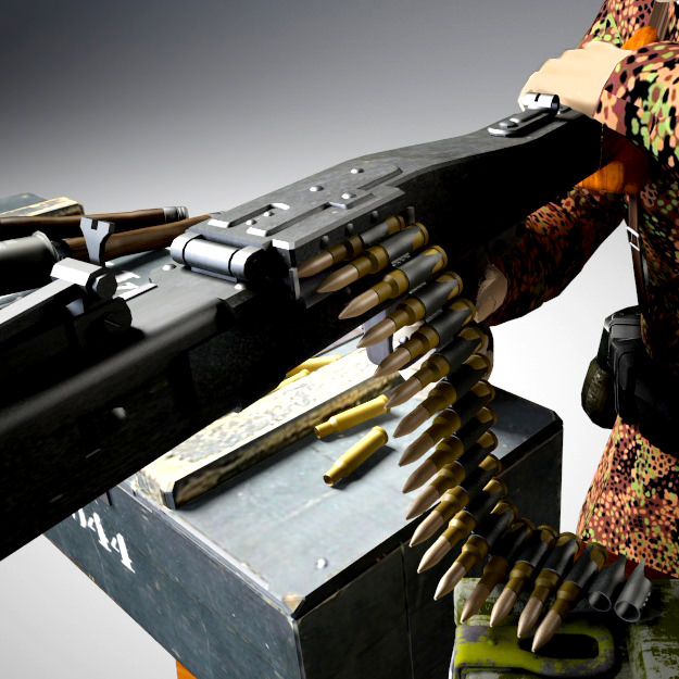 MG-42 machine gun set 3D model_8