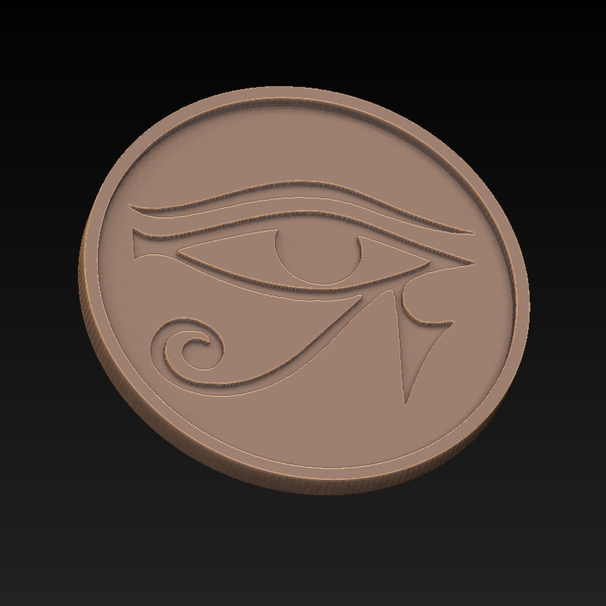 Coaster storage with Ancient Egyptian motifs and 4 coasters  3D print model_6