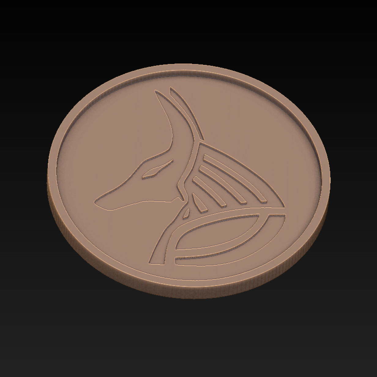 Coaster storage with Ancient Egyptian motifs and 4 coasters  3D print model_5