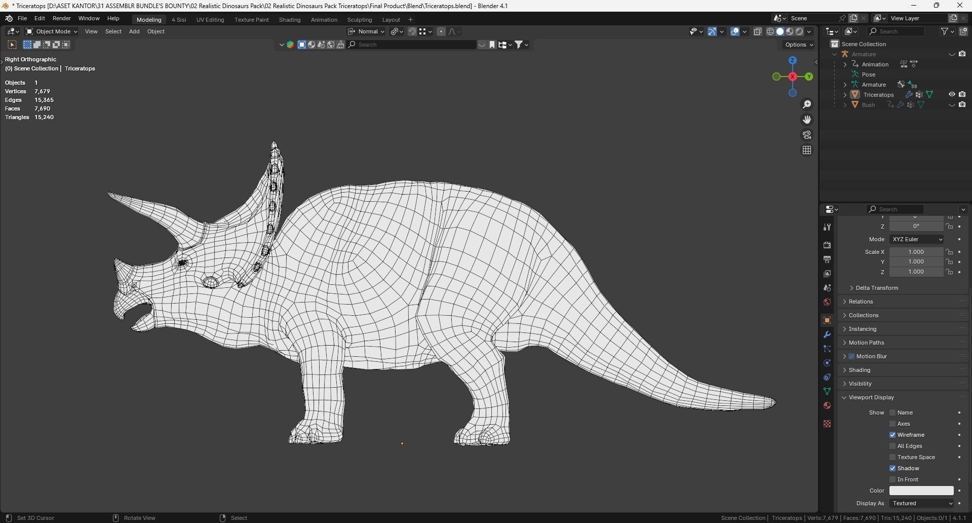 Low poly Realistic - Dinosaur Pack Low-poly 3D model_36
