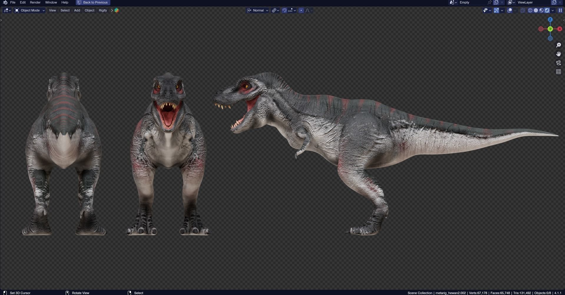 Low poly Realistic - Dinosaur Pack Low-poly 3D model_12