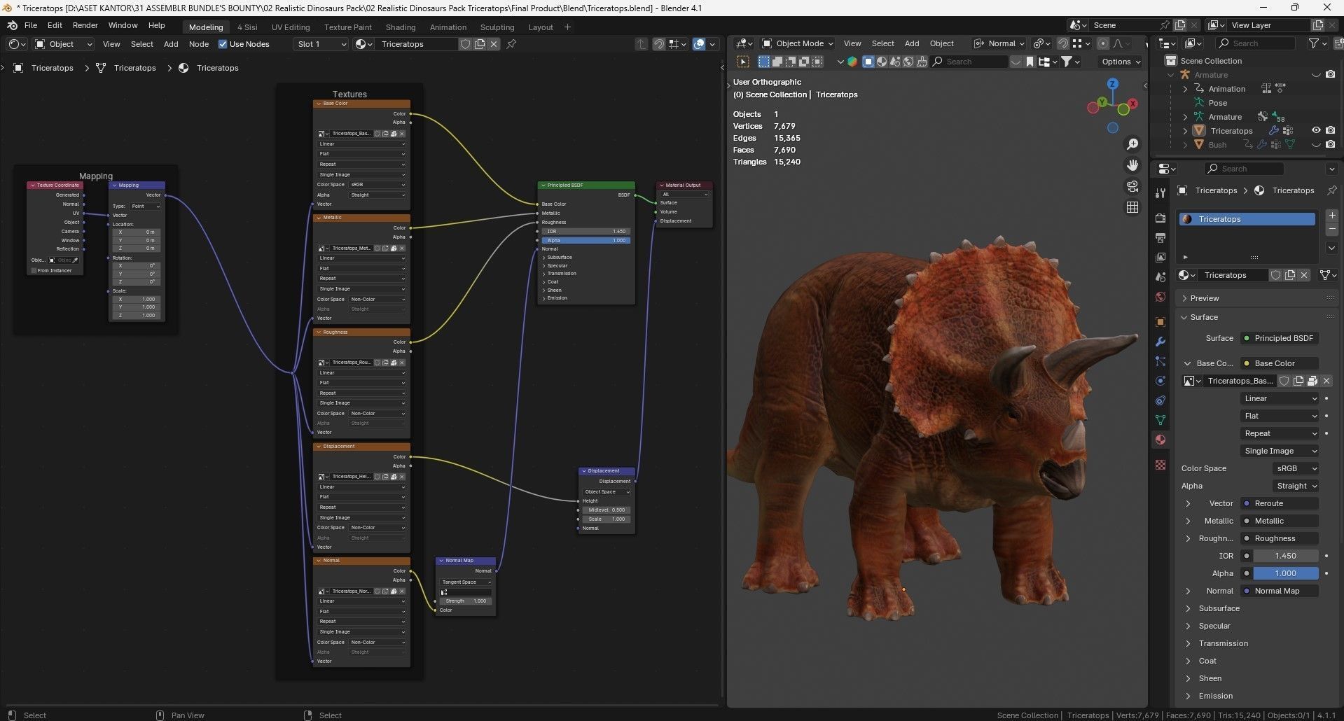 Low poly Realistic - Dinosaur Pack Low-poly 3D model_33