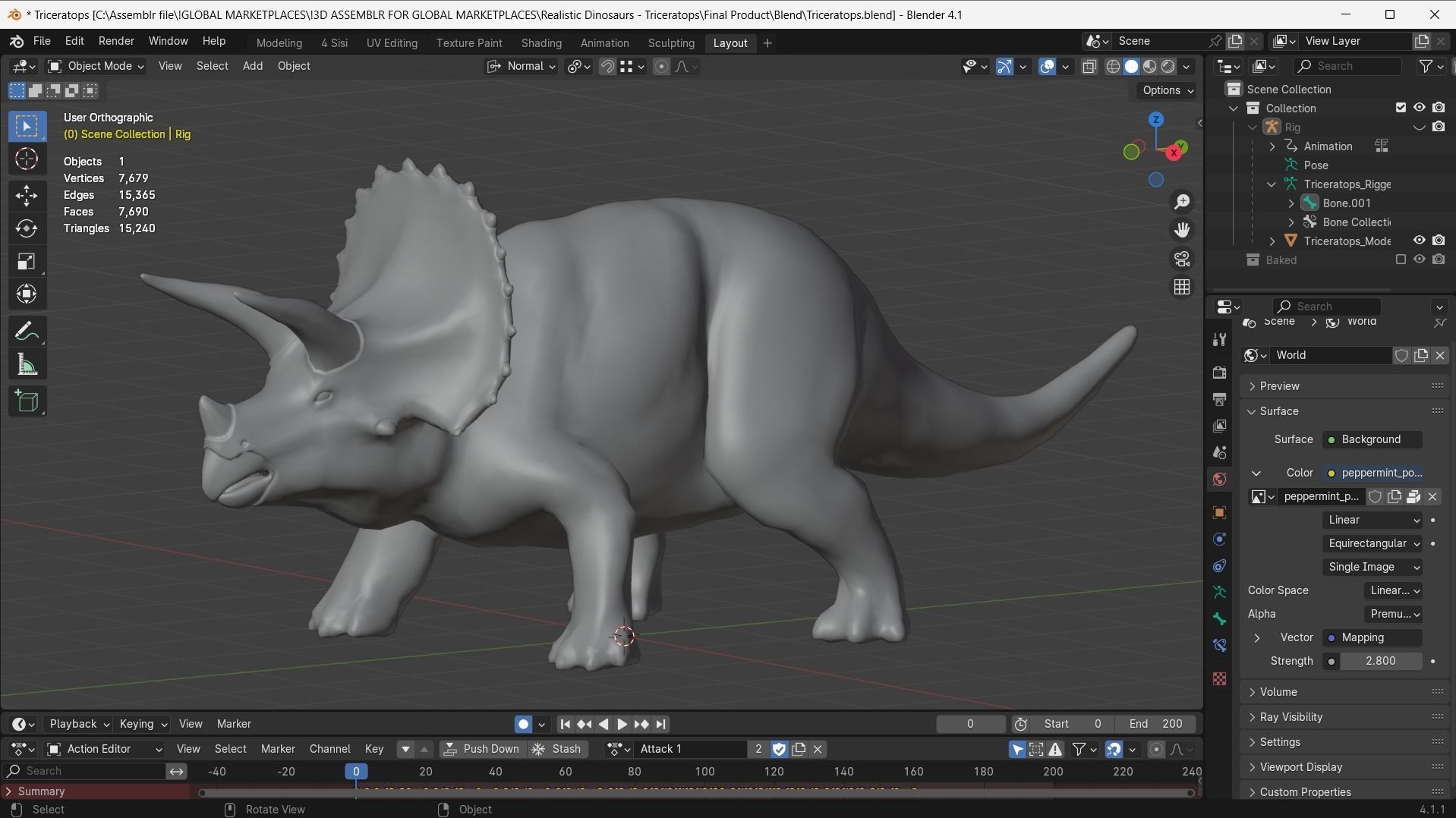 Low poly Realistic - Dinosaur Pack Low-poly 3D model_35